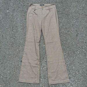Vtg. Y2K Forever21 Herringbone Tan Black Flare Sailor High Rise Pants Size M